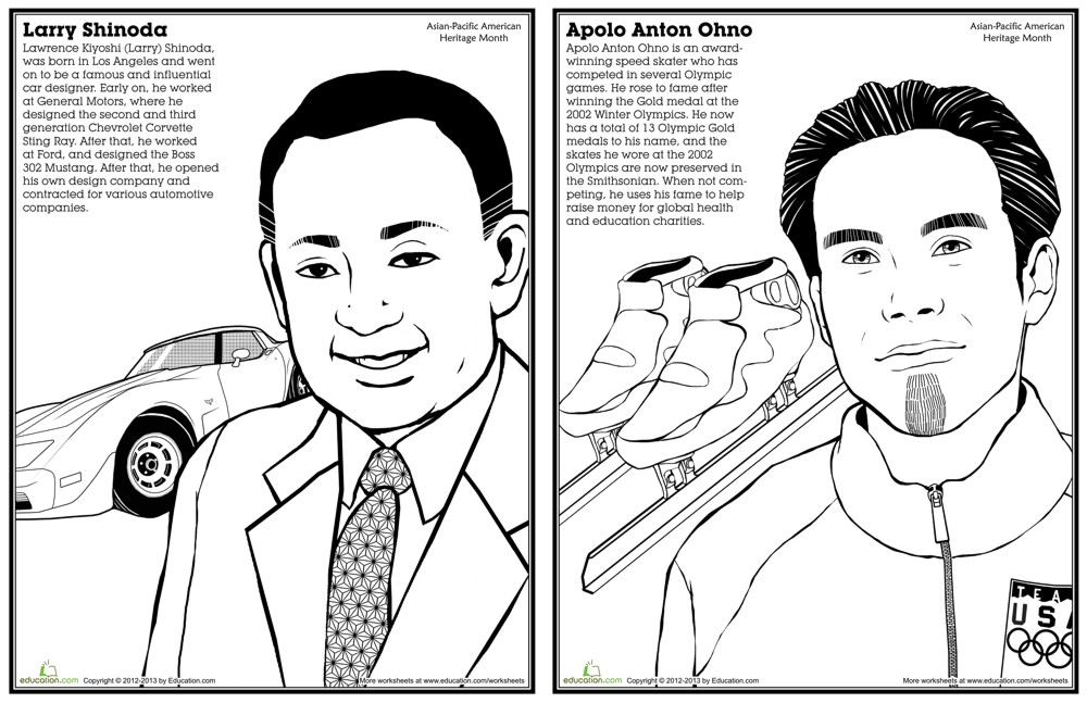 Asian-Pacific American History Month coloring pages