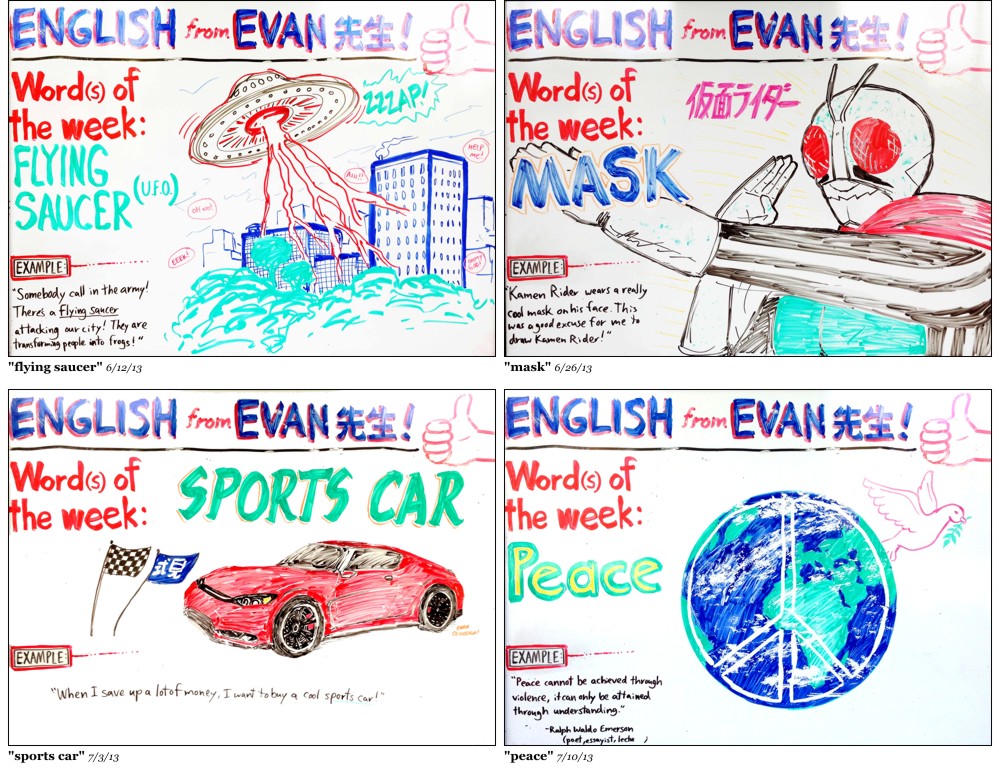 Word-of-the-Week whiteboard, series 1