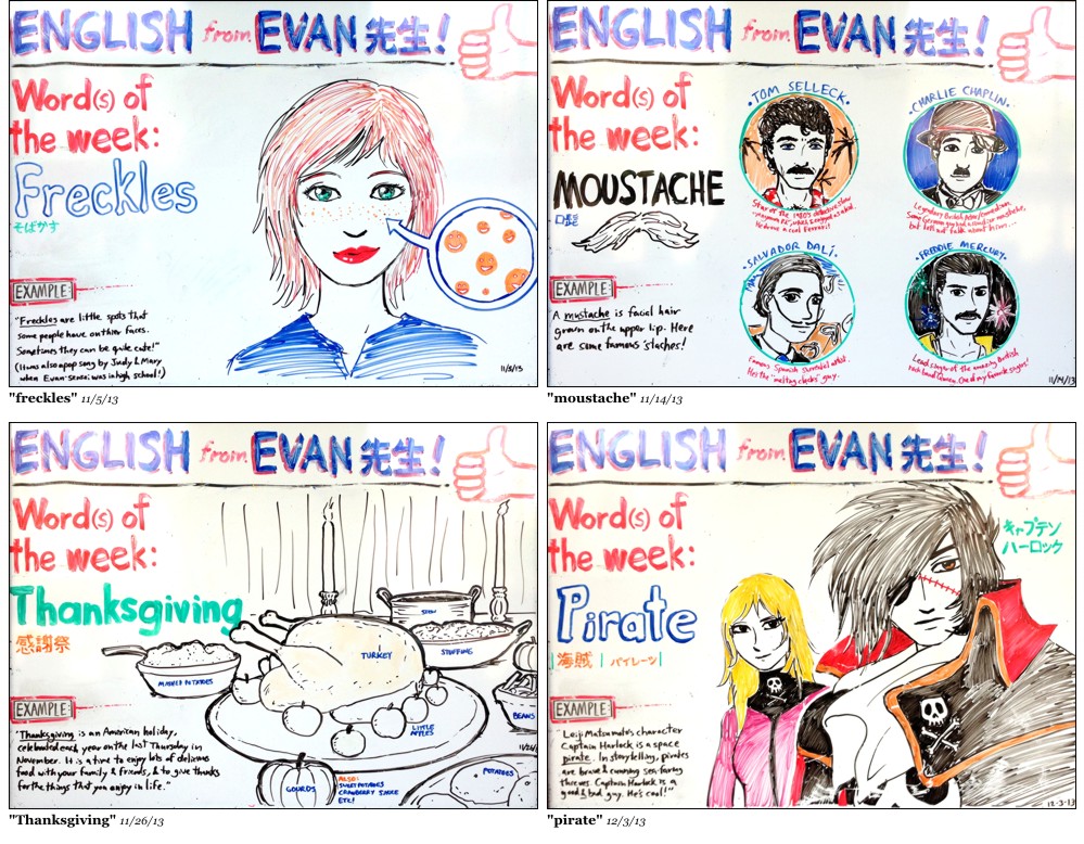 Word-of-the-Week whiteboard, series 1