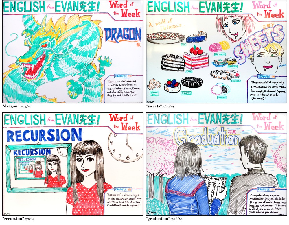 Word-of-the-Week whiteboard, series 1