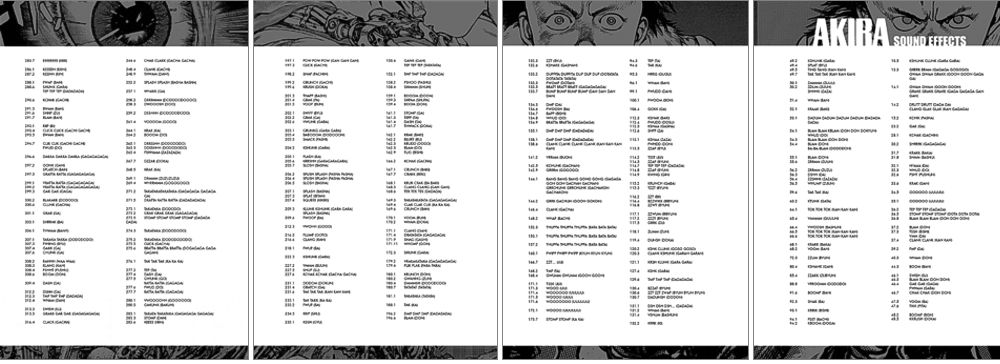 Akira sound effects glossary design